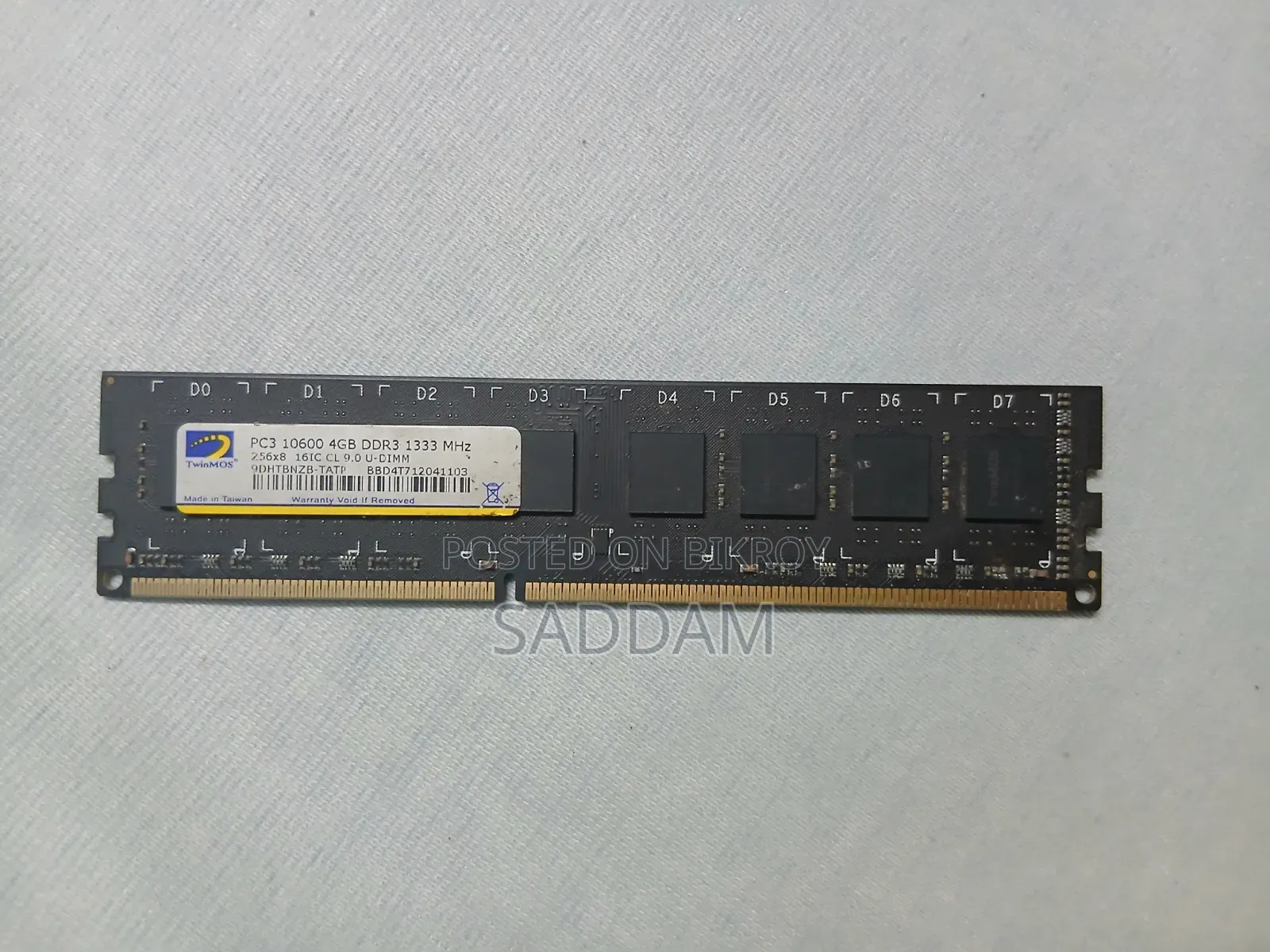 TwinMOS 4GB DDR3 RAM – Stable Performance Good Condition