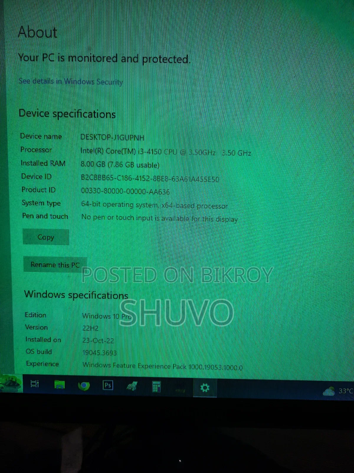 Desktop Computer ASUS 8GB Intel Core I3 HDD+SSD 500GB