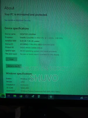 Desktop Computer ASUS 8GB Intel Core I3 HDD+SSD 500GB