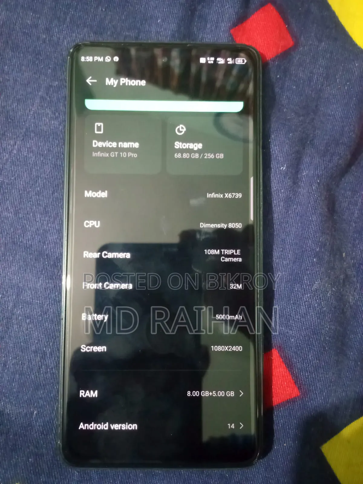 Infinix GT 10 Pro 256 GB Blue
