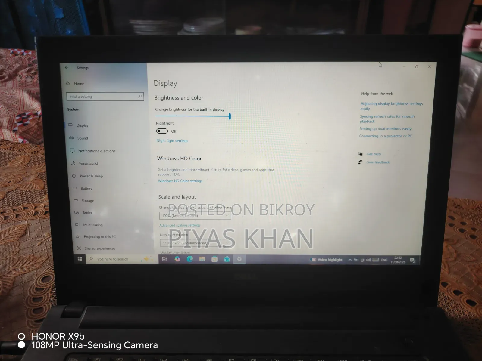 Laptop Dell 4GB Intel Pentium SSD 128GB