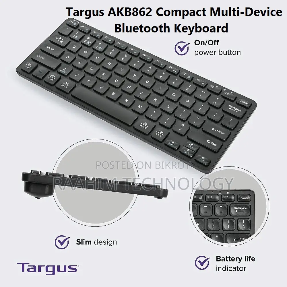 Targus AKB862 Compact Multi-Device Bluetooth Keyboard