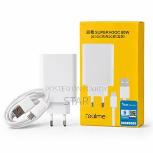 Realme 80W Super Fast Charging Adapter With Cable