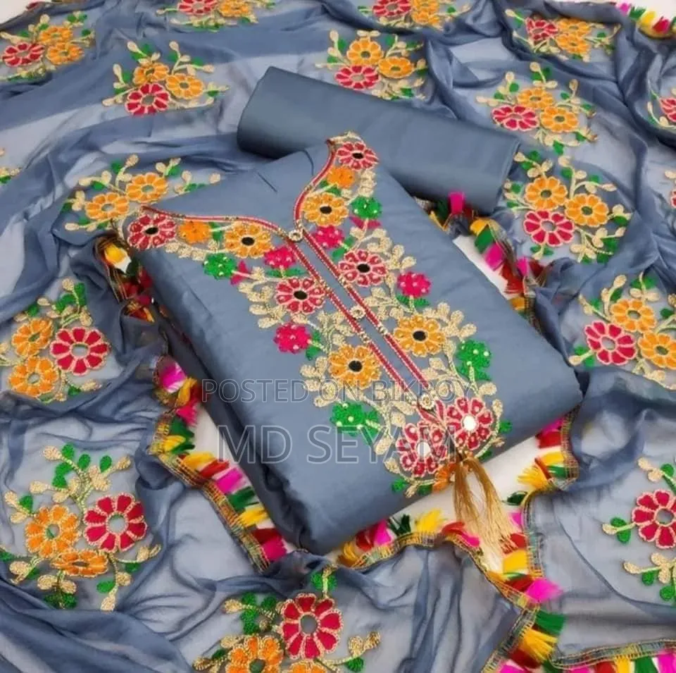 কাশ্মীরী আড়ি এম্ব্রডারী থ্রি-পিচ