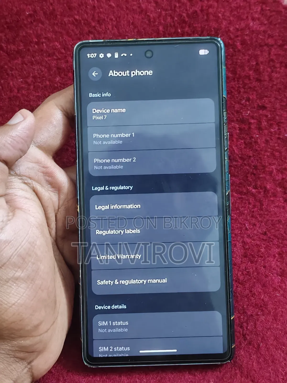 Google Pixel 7 128 GB Black