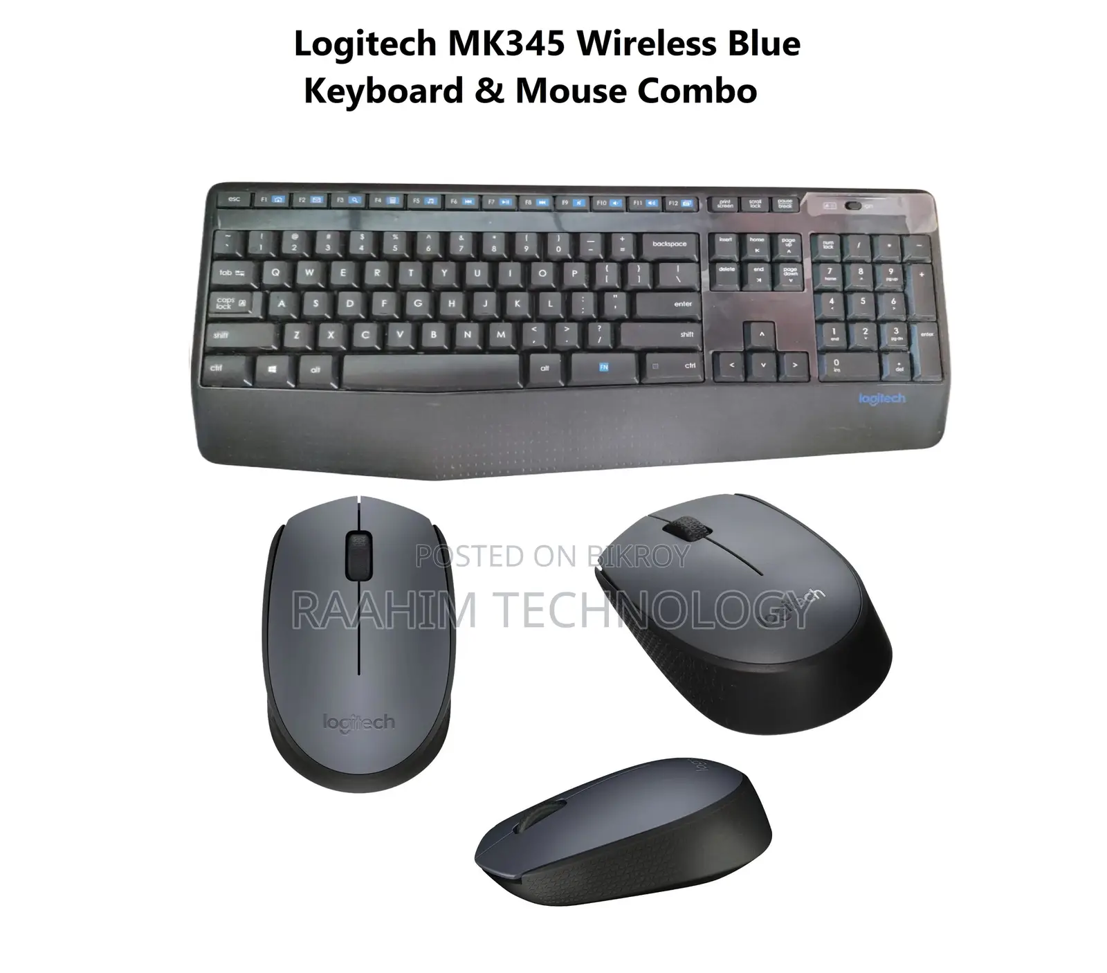 Logitech MK345 Wireless Blue Keyboard & Mouse Combo