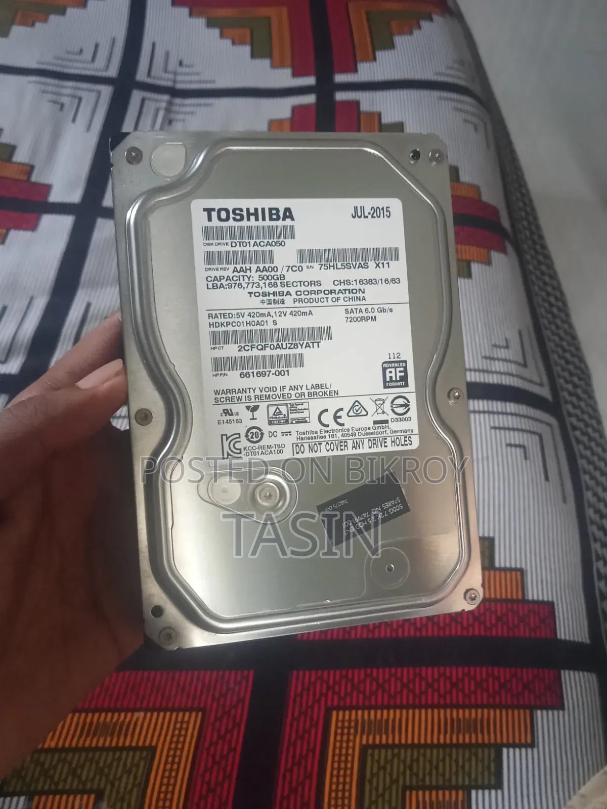 Toshiba 500GB HDD 7200rpm - Full Fresh.