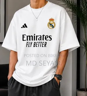 Premium Cotton Drop Shoulder T-shirt Real Madrid