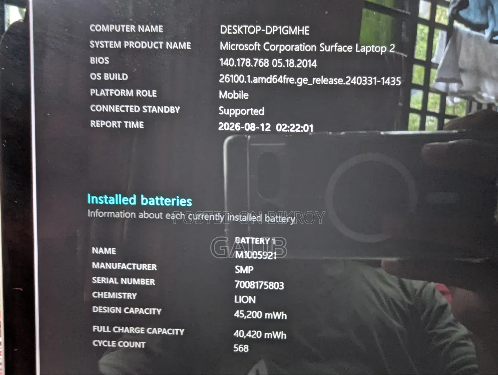 Laptop Microsoft Surface 2 8GB Intel Core i7 SSD 256GB