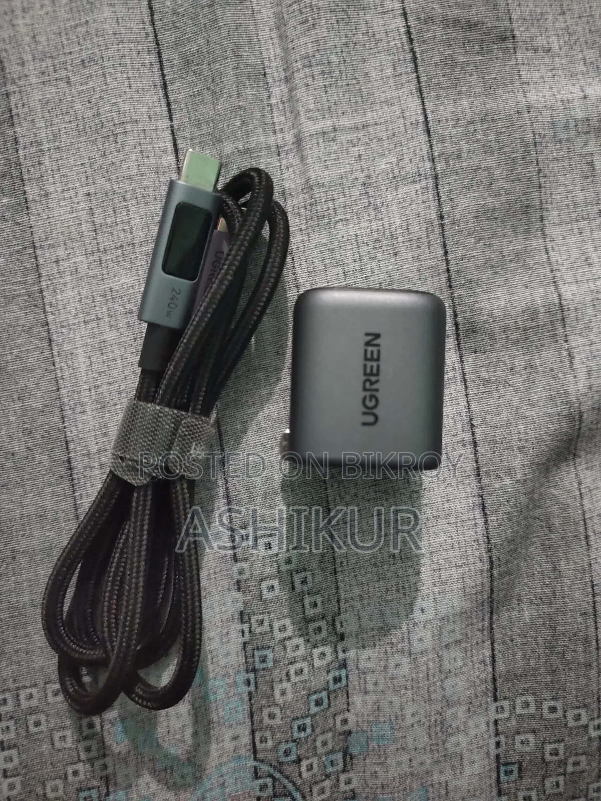 Ugreen PD 20W Charger With Ugreen 240w Type C Cable With Display