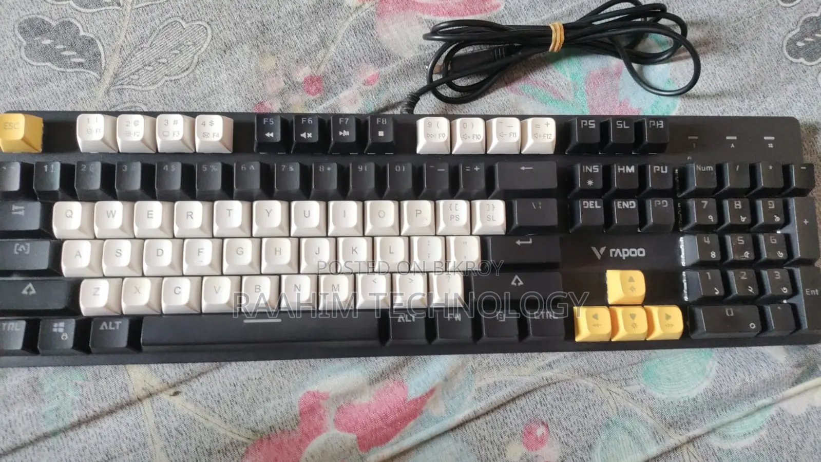 Rapoo VPRO V500PRO White Yellow Black Mechanical Gaming Keyboard