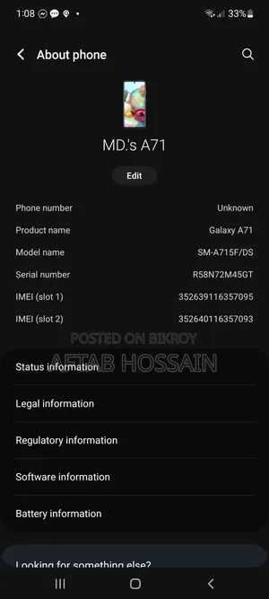 Samsung Galaxy A71 128 GB White