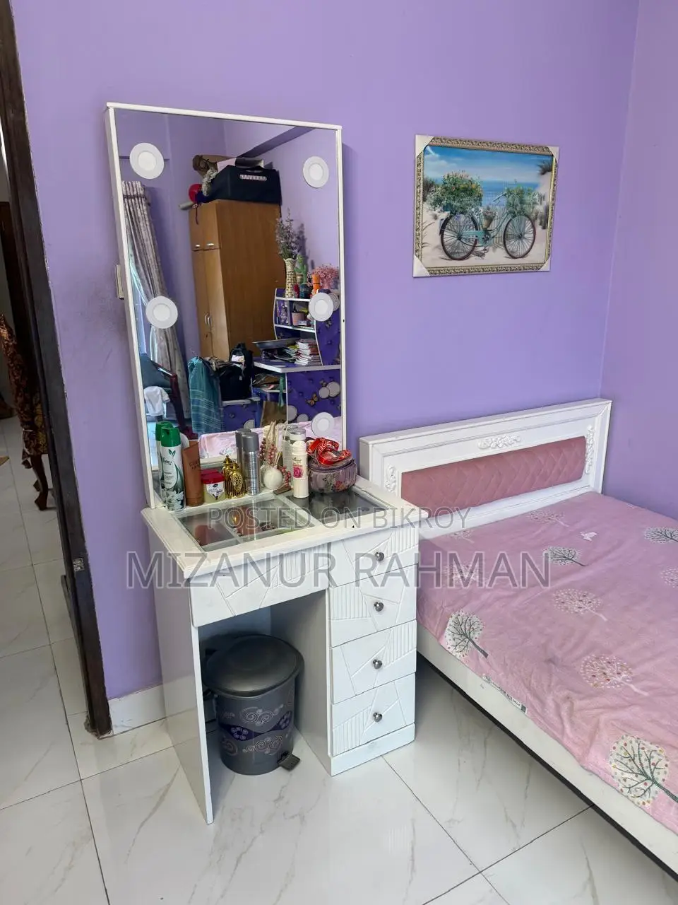 Semi-Double Bed With Mattress + Dressing Table | Excellent Condition |