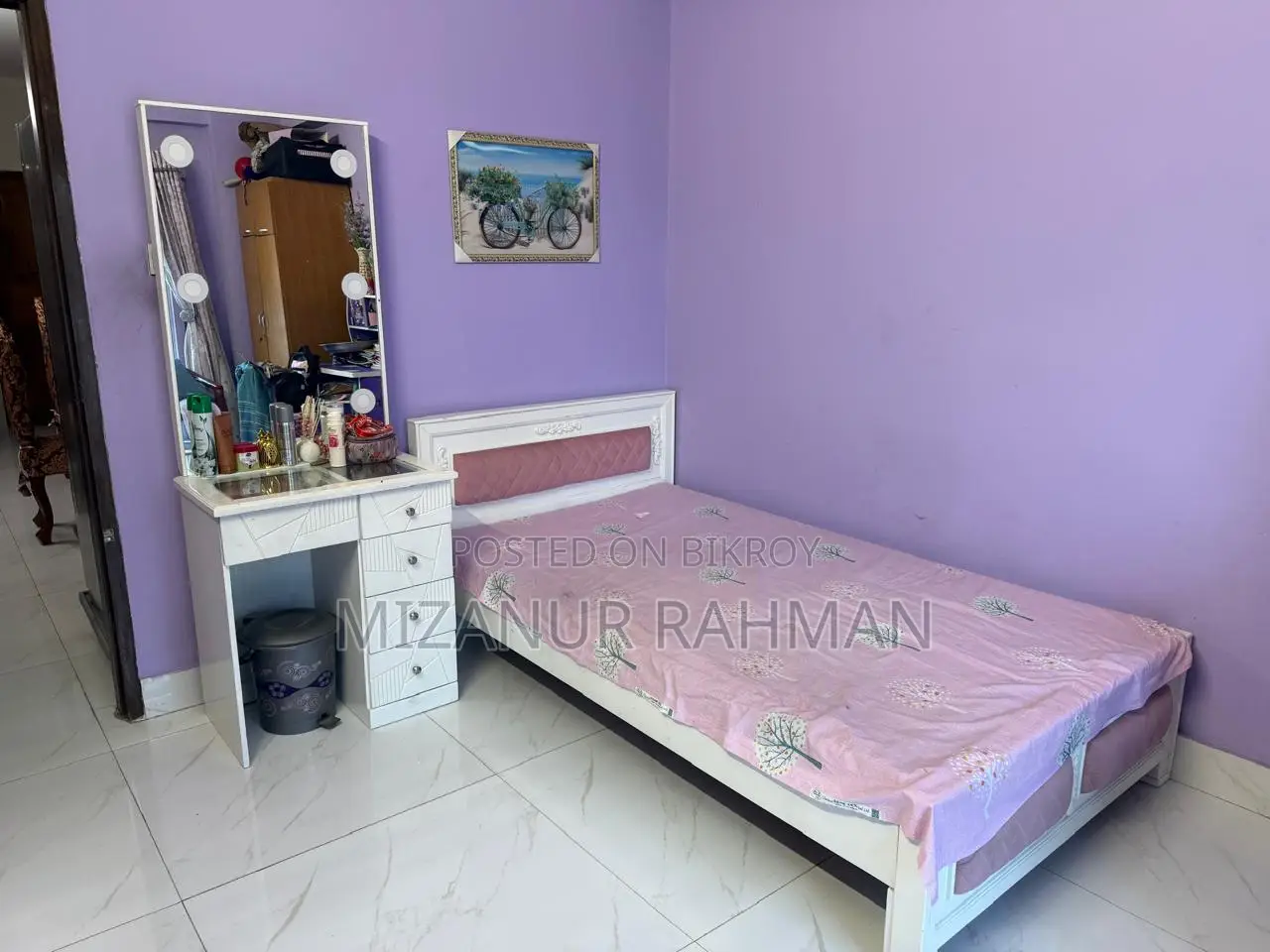 Semi-Double Bed With Mattress + Dressing Table | Excellent Condition |