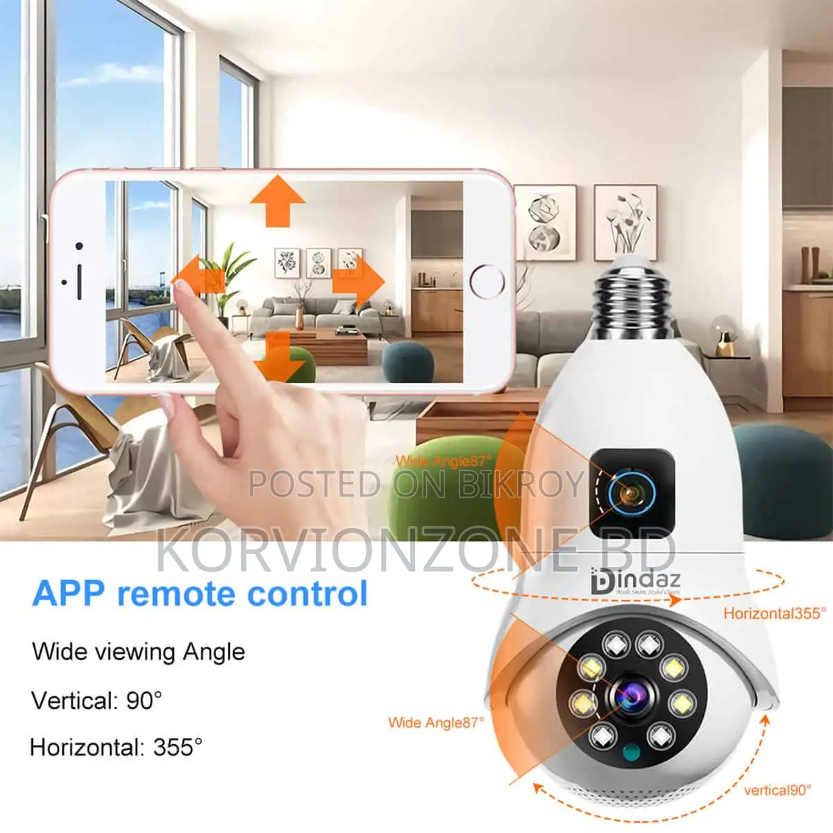 V380 Pro Dual Lens (2MP+2MP) 4MP WIFI IP Camera V380 Bulb Wireless Cam