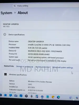 New Desktop Computer MSI 8GB Intel Core i3 SSD 128GB