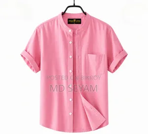 Premium Oxford Cotton Band Collar Short Sleeve Shirt