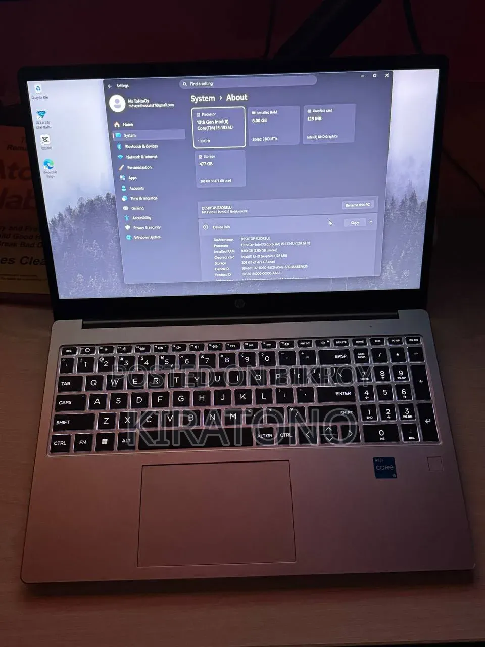 Laptop HP 250 G10 8GB Intel Core i5 SSD 512GB