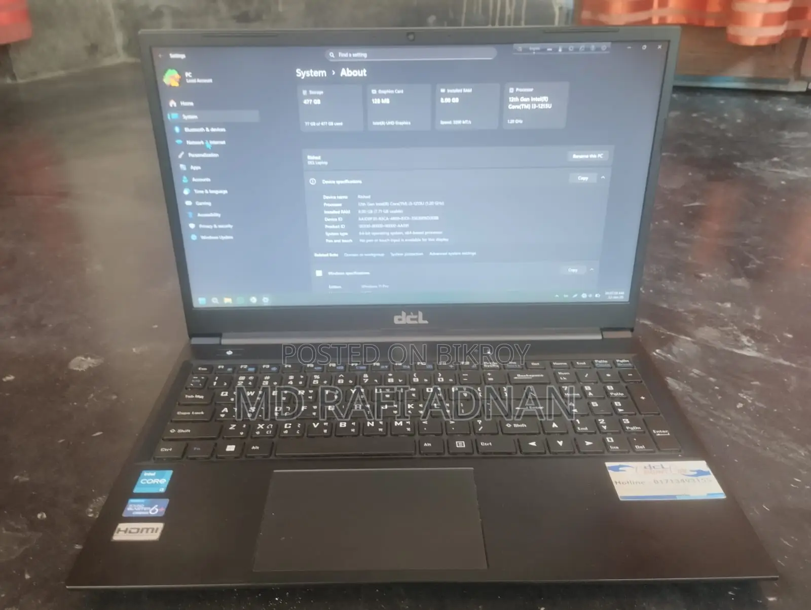 Laptop 8GB SSD 512GB