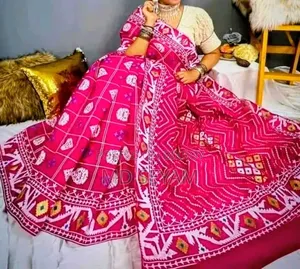 Half Silk Handprinted Sarees