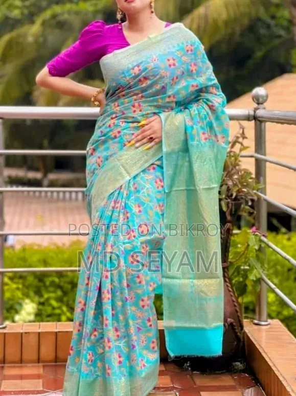 Half Silk Handprinted Sarees
