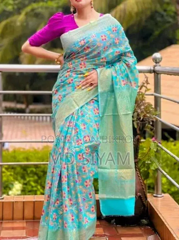 Half Silk Handprinted Sarees