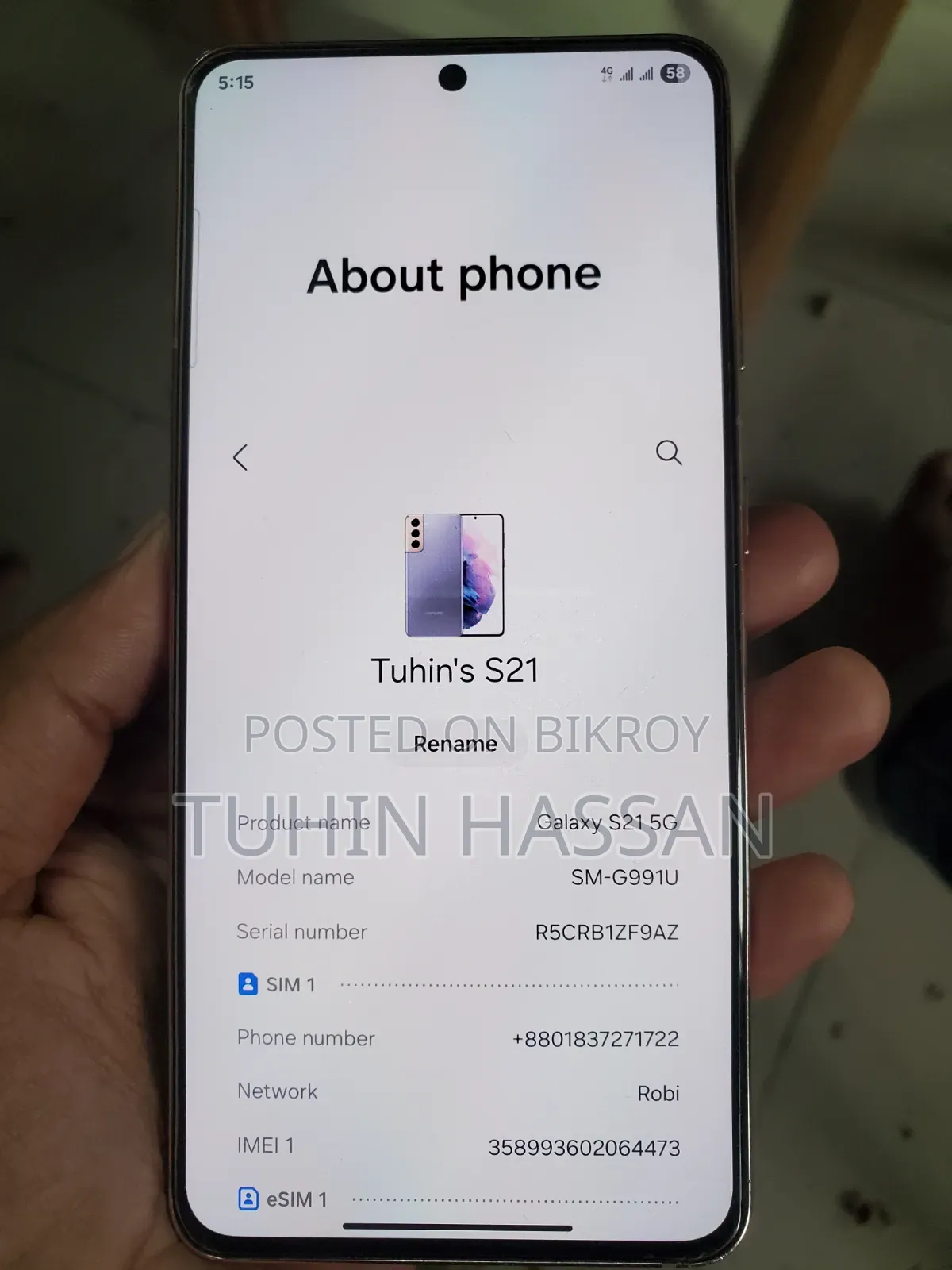 Samsung Galaxy S21 5G 128 GB Purple