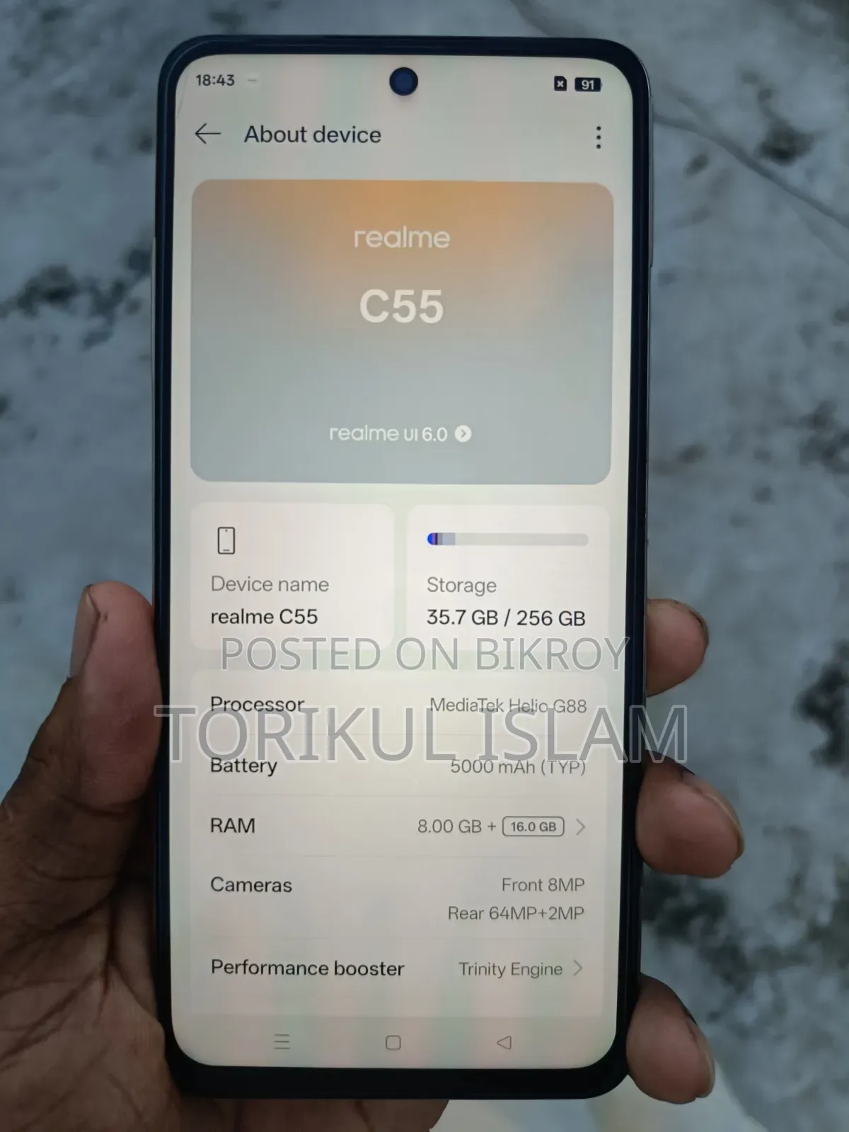 New Realme C55 256 GB