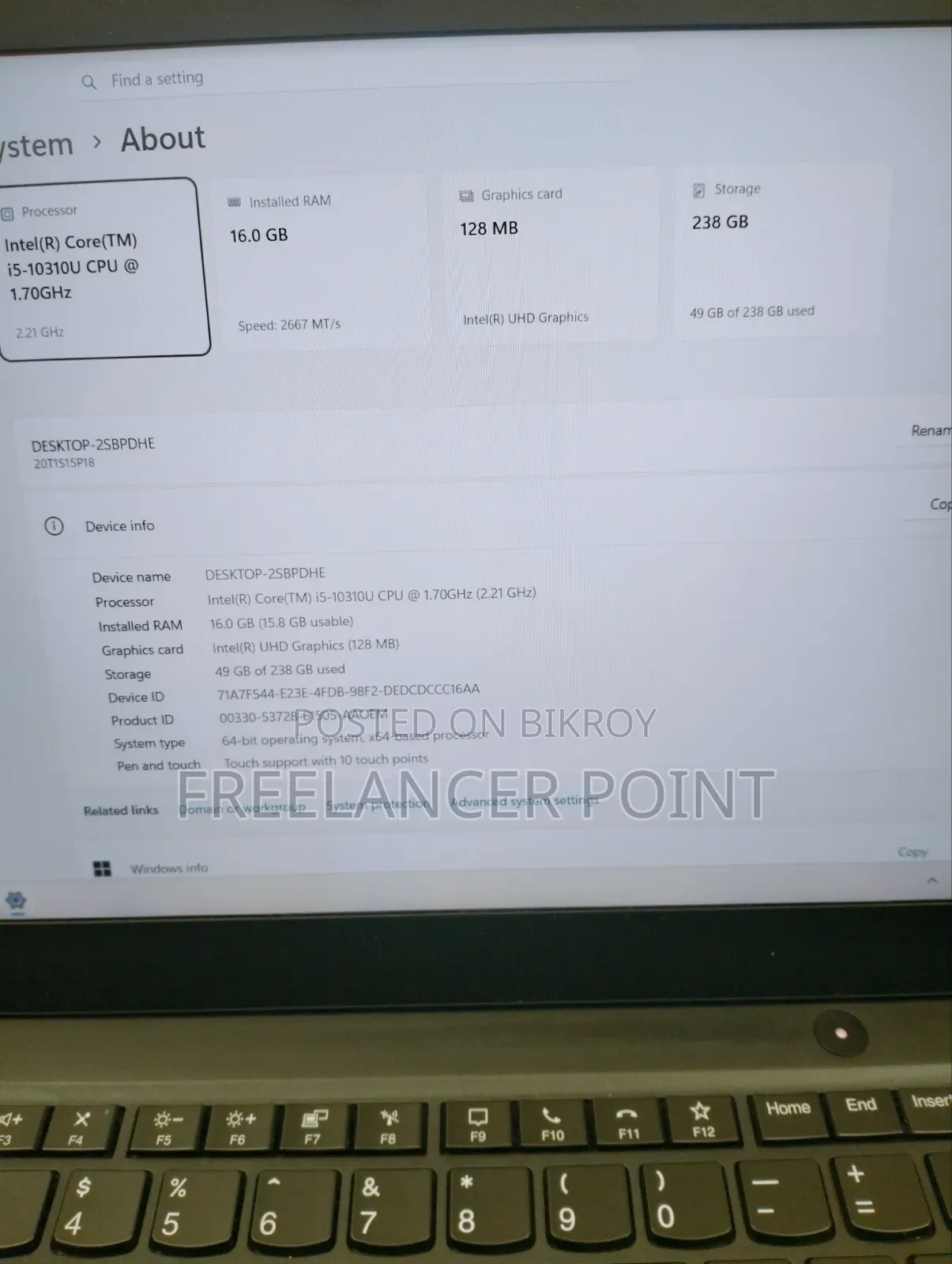 Laptop Lenovo ThinkPad T14s Gen 1 16GB Intel Core i5 SSD 256GB
