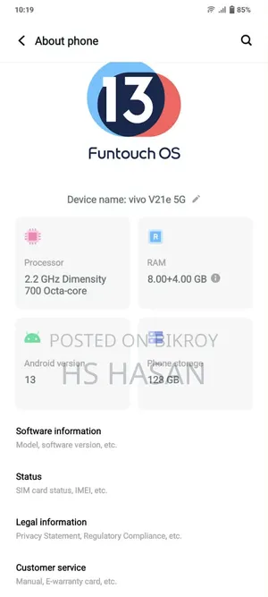 New Vivo Y21 128 GB Black