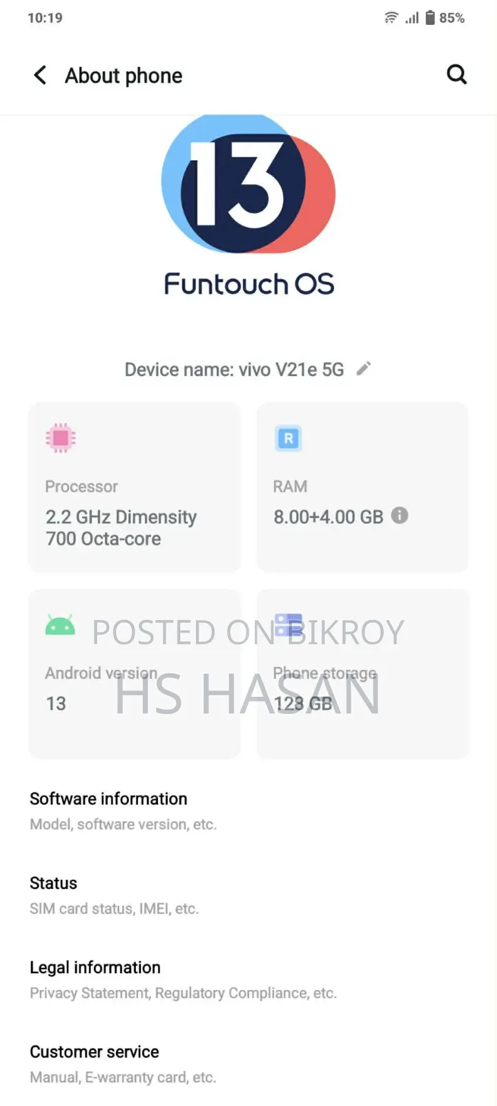 New Vivo Y21 128 GB Black