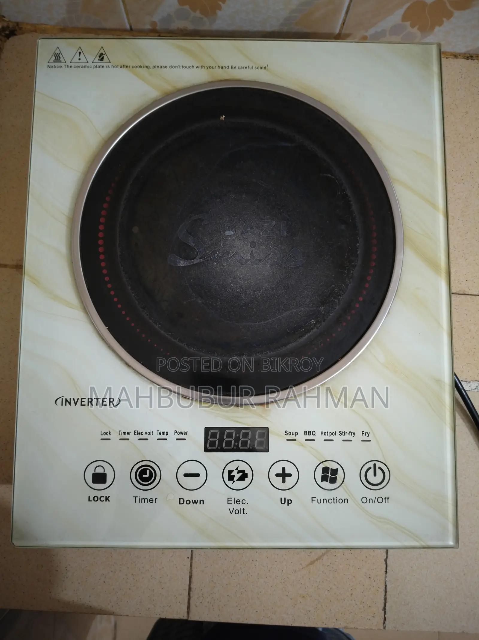 Gazi a-40g Marble 2000W Smiss Infrared Cooker With Inverter