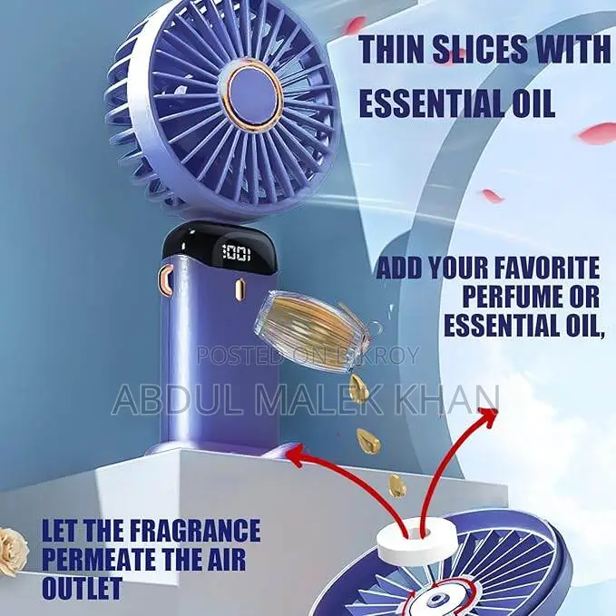 Hand Held Fan,Portable Handheld USB Rechargeable Fans with 5 Speeds