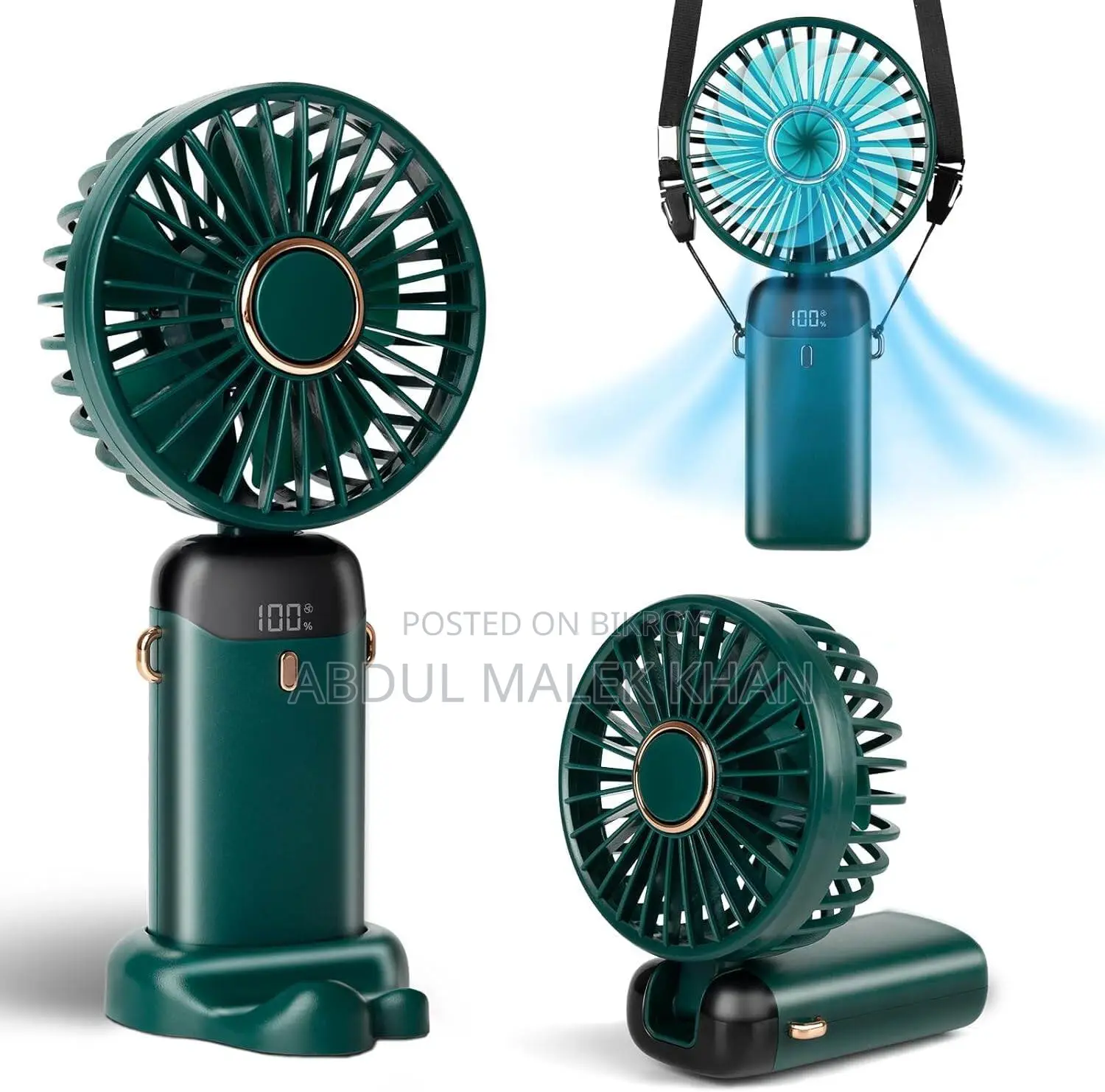 Hand Held Fan,Portable Handheld USB Rechargeable Fans with 5 Speeds