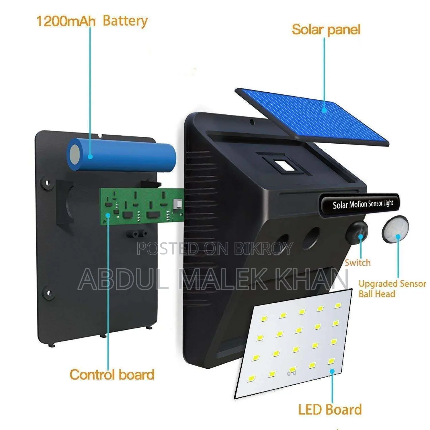 Solar Light, 30 LED Wireless Motion Sensor Lights | Waterproof Wall Li
