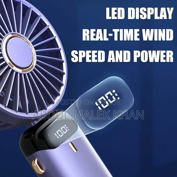 Hand Held Fan,Portable Handheld USB Rechargeable Fans with 5 Speeds