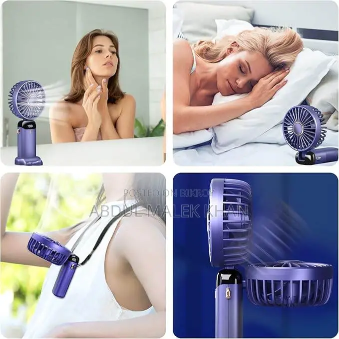 Hand Held Fan,Portable Handheld USB Rechargeable Fans with 5 Speeds