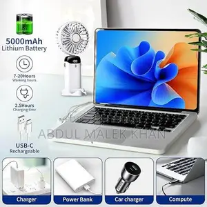 Hand Held Fan,Portable Handheld USB Rechargeable Fans with 5 Speeds