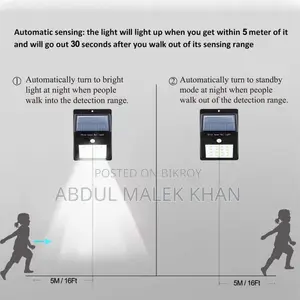 Solar Light, 30 LED Wireless Motion Sensor Lights | Waterproof Wall Li