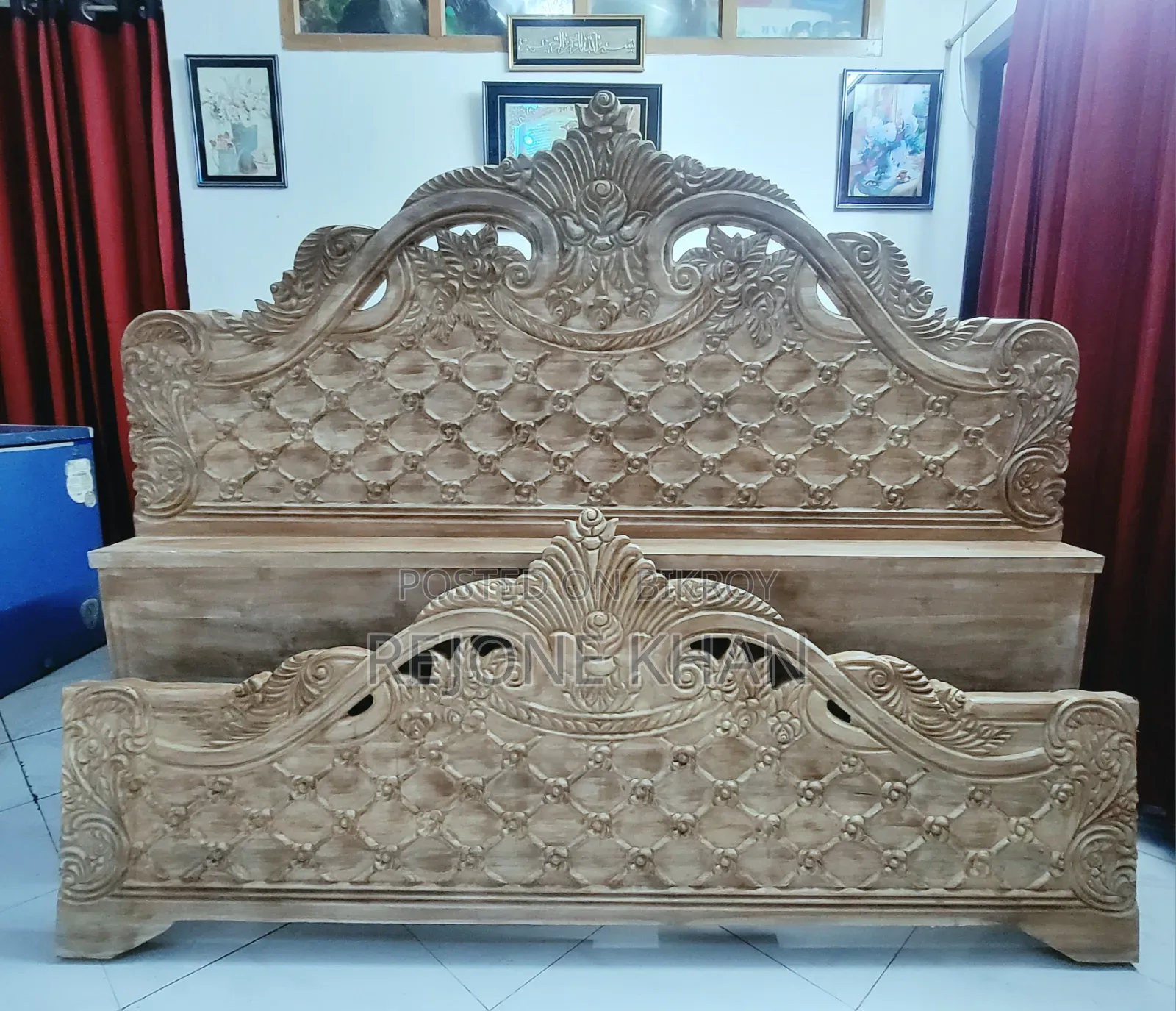 খাট সেগুন ৬/৭ ফিট সাইজ