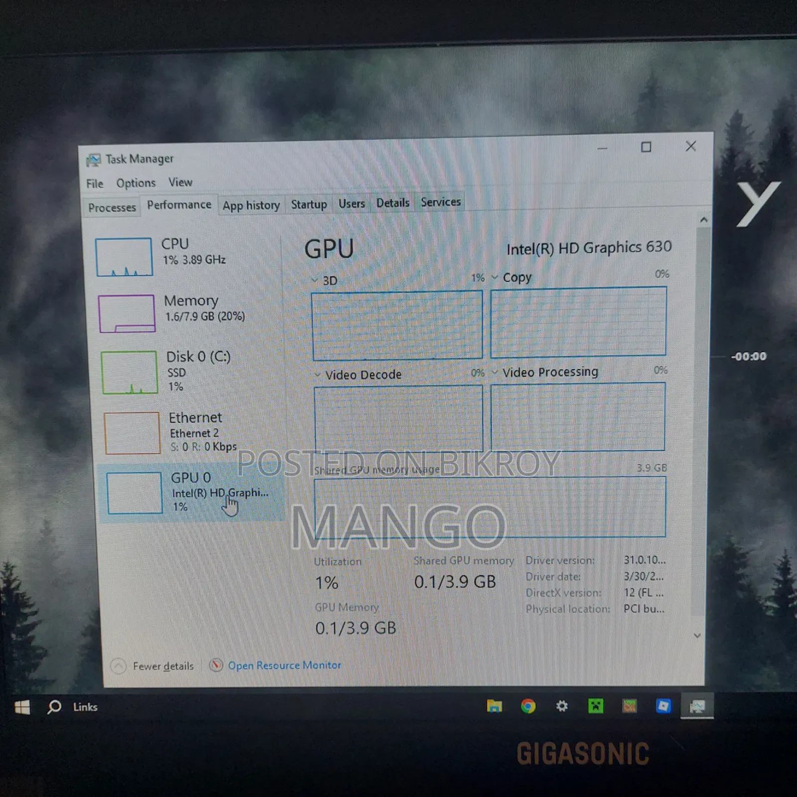 Gigabyte GA-H110MSTX-HD3-ZK 8GB Intel Core i3 SSD 128GB