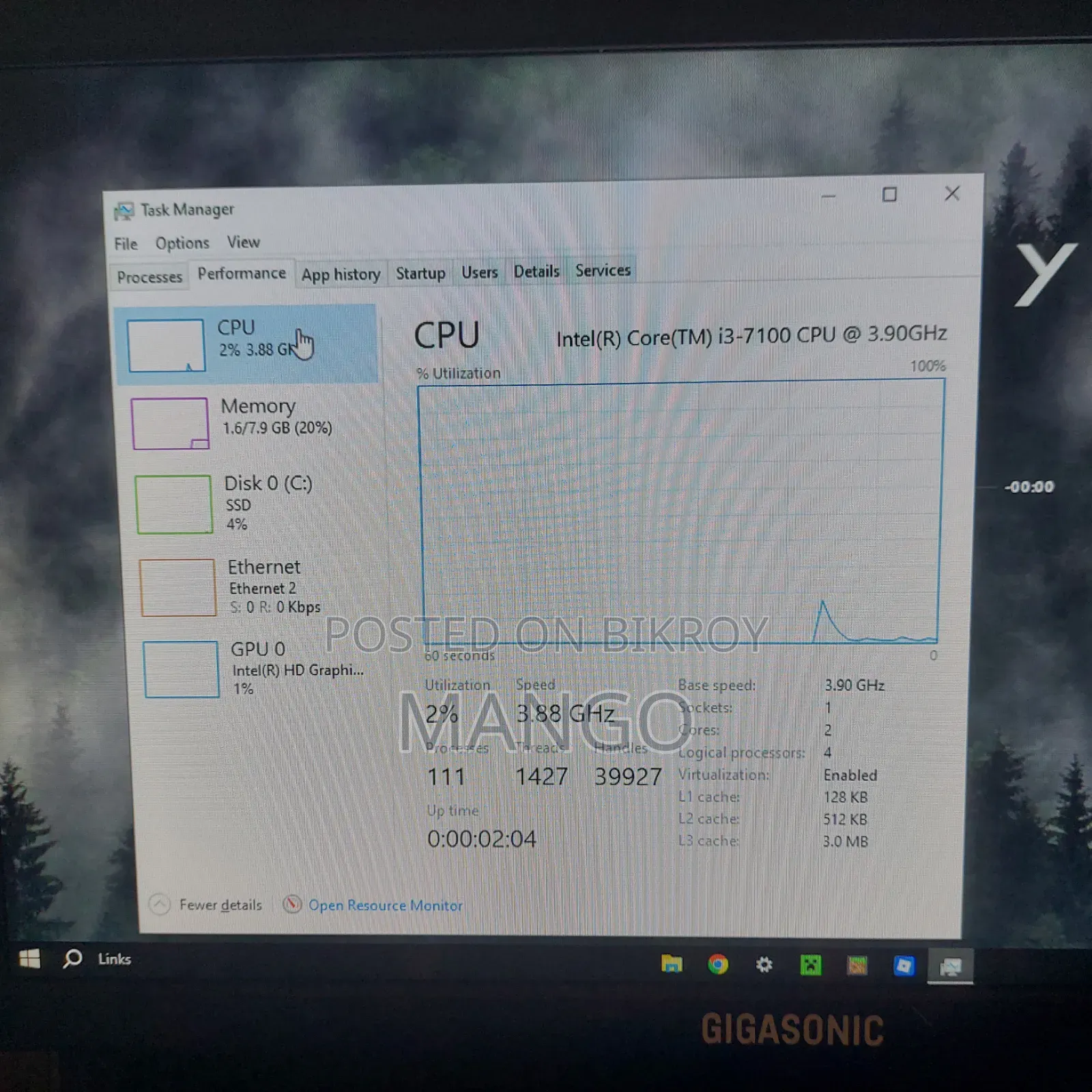 Gigabyte GA-H110MSTX-HD3-ZK 8GB Intel Core i3 SSD 128GB