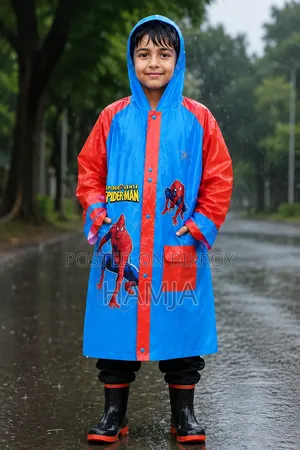 Boys Spider-Man Style Waterproof Raincoat