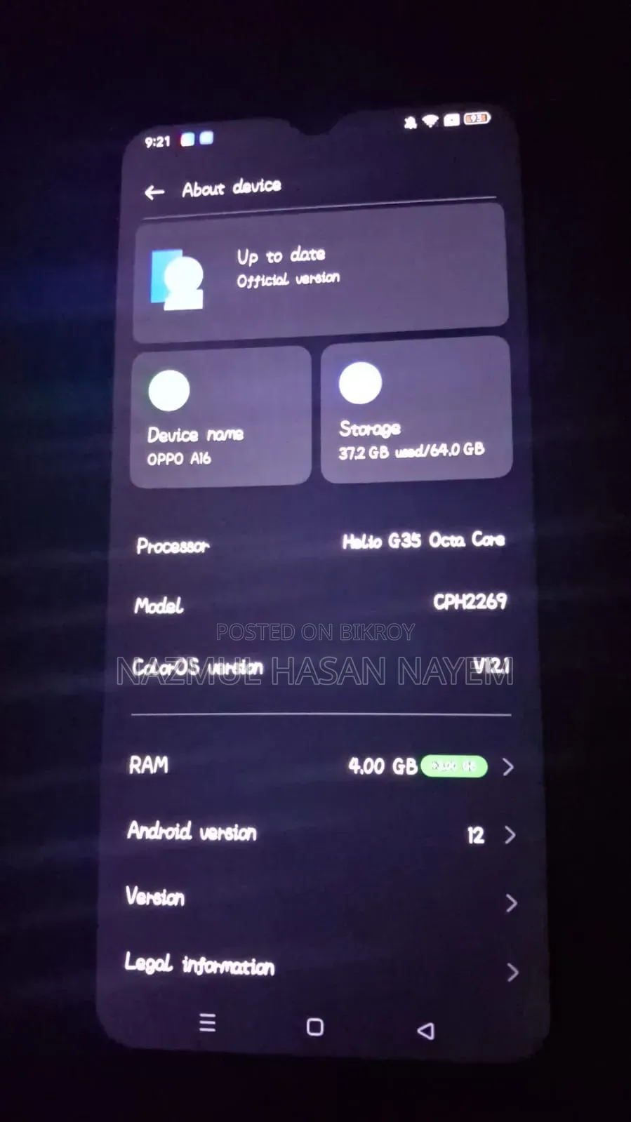 Oppo A16 64 GB Black