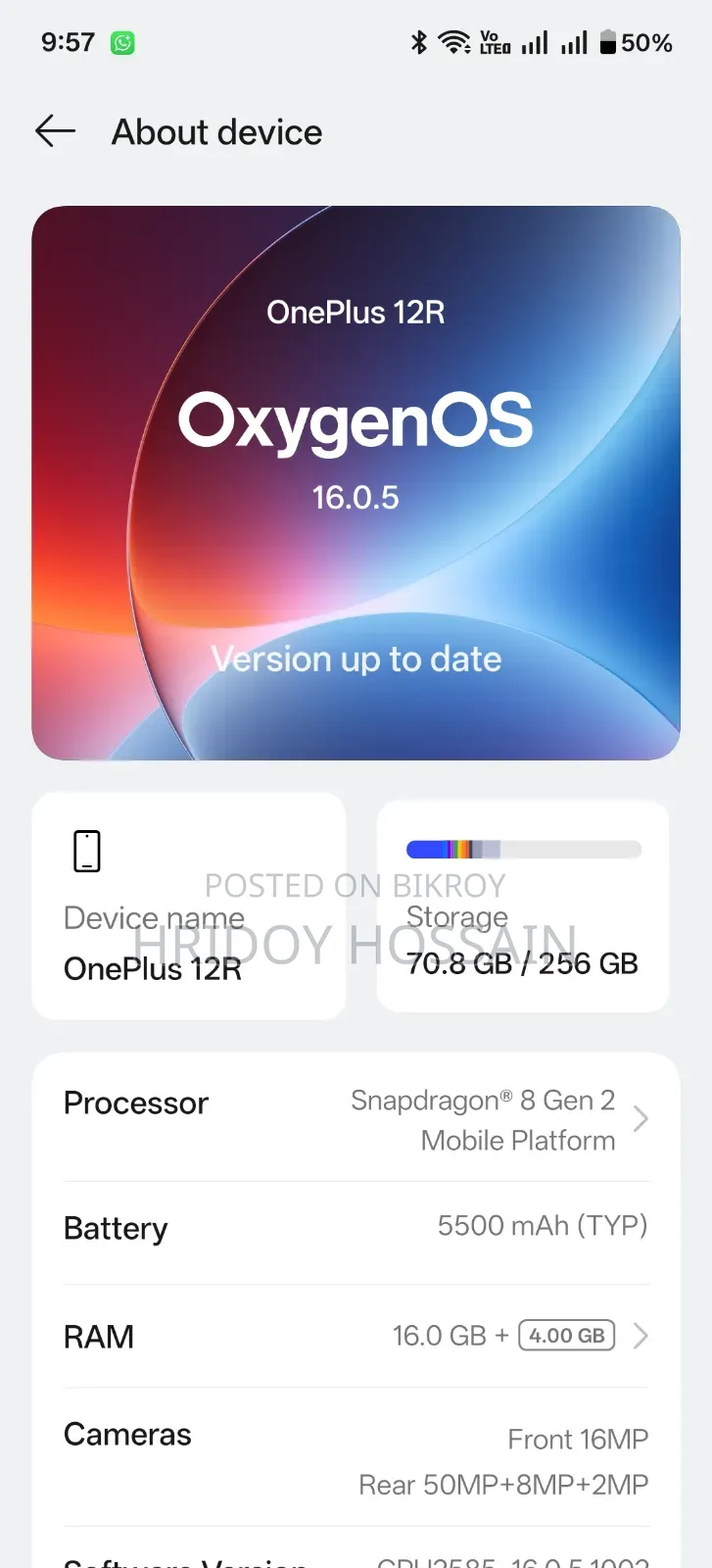 OnePlus 12R 256 GB Blue