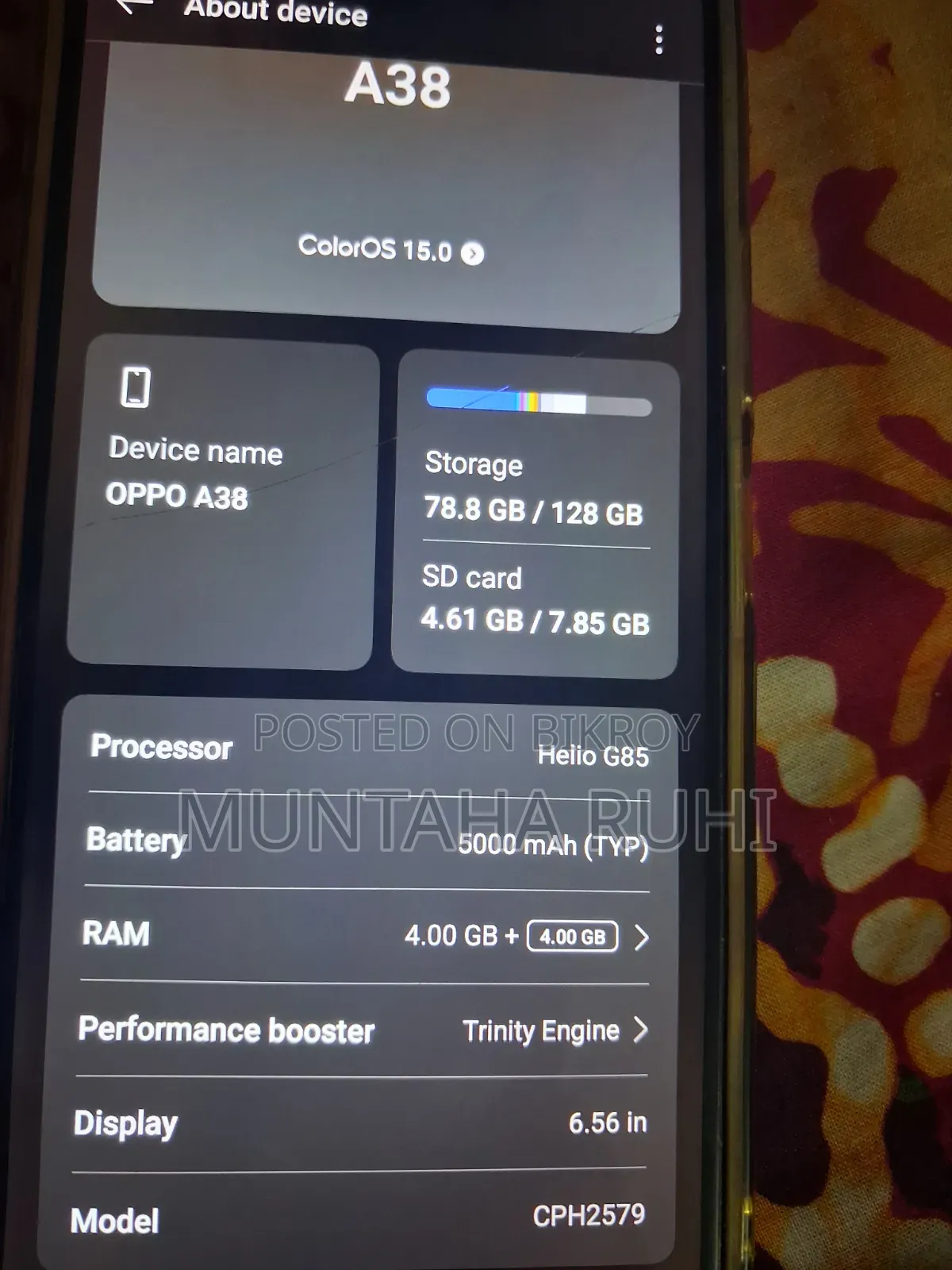Oppo A38 128 GB Black