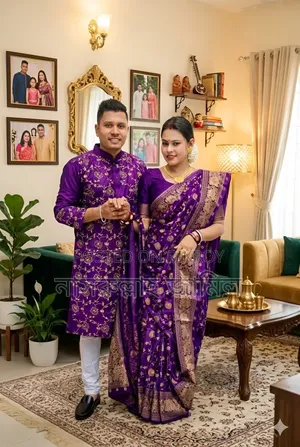 Premium Japanese Silk Couple Dress