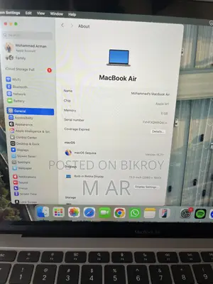 Laptop Apple MacBook Air 2020 M1 8GB Apple M1 SSHD (Hybrid) 256GB