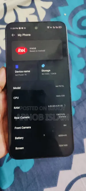 Itel Power 70 128 GB Black