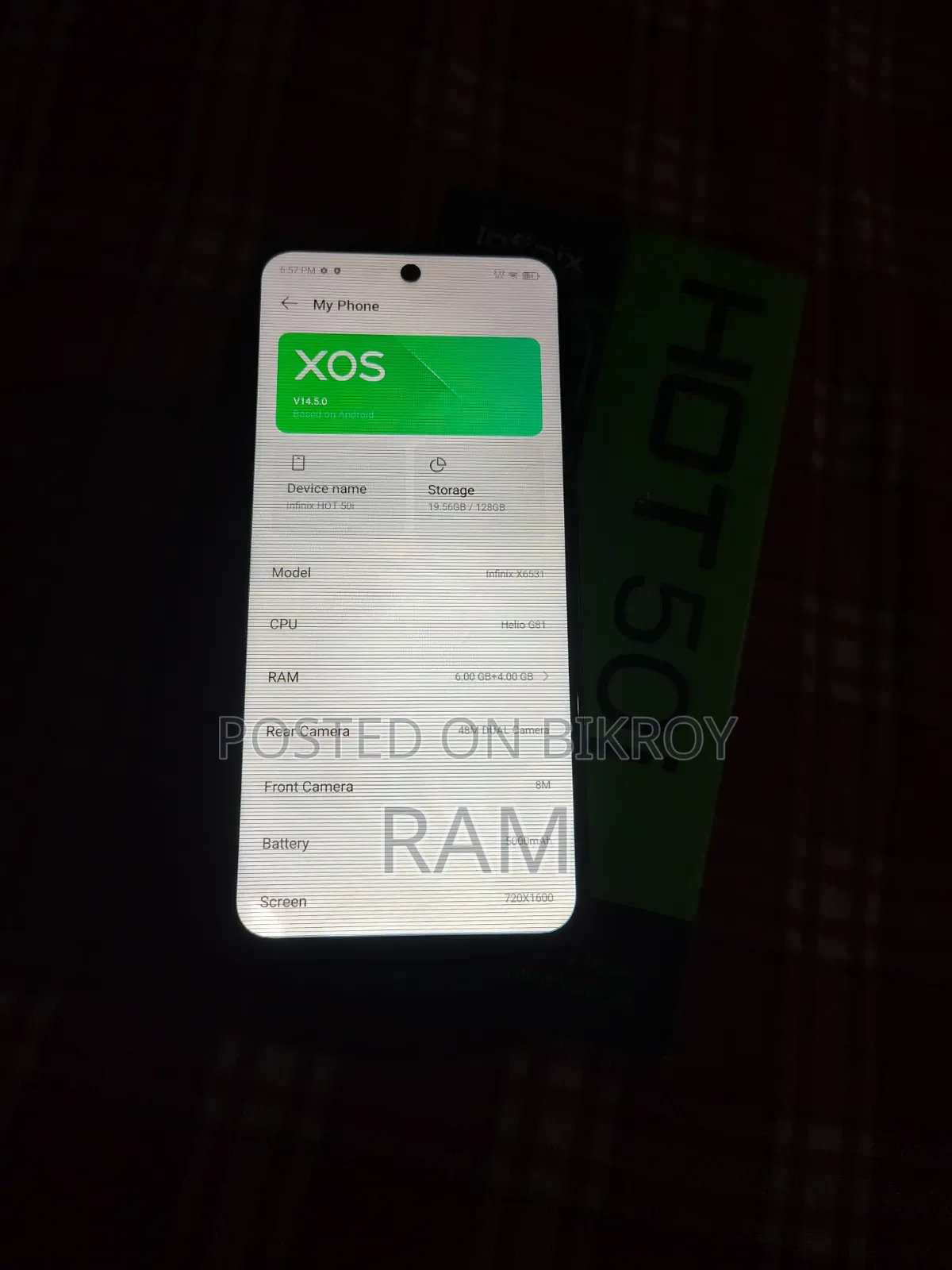 ইনফিনিক্স হট ৫০আই ১২৮ জিবি ব্ল্যাক